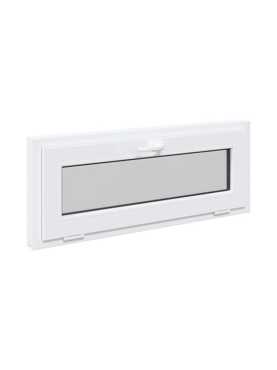 vidaXL Hinged PVC Window W110xH40cm