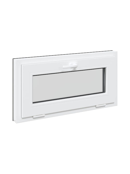 vidaXL Hinged PVC Window W80xH40cm
