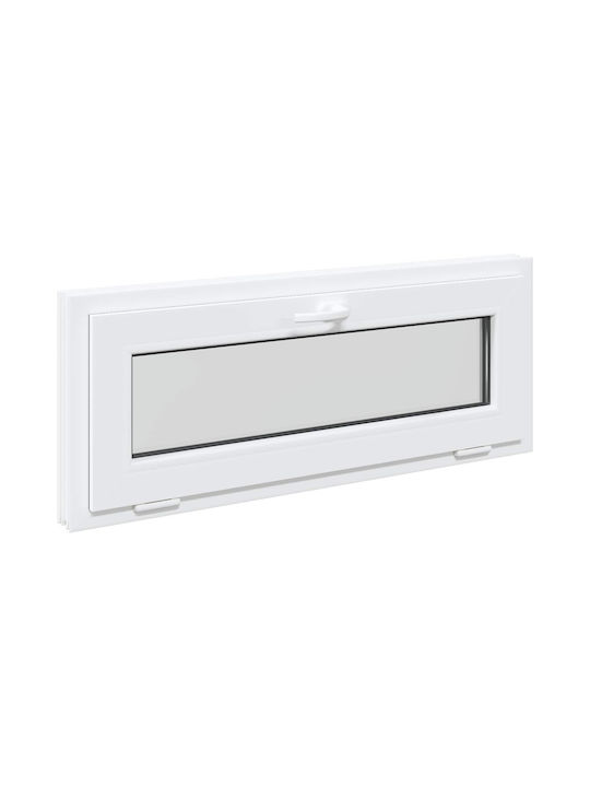 vidaXL Hinged PVC Window W110xH40cm