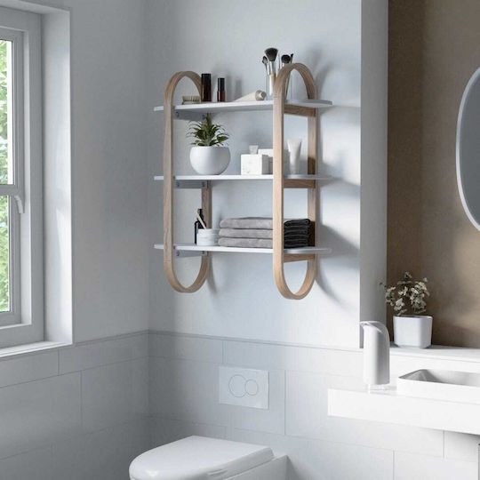 Umbra Bellwood Floor Bathroom Shelf Wooden Beige