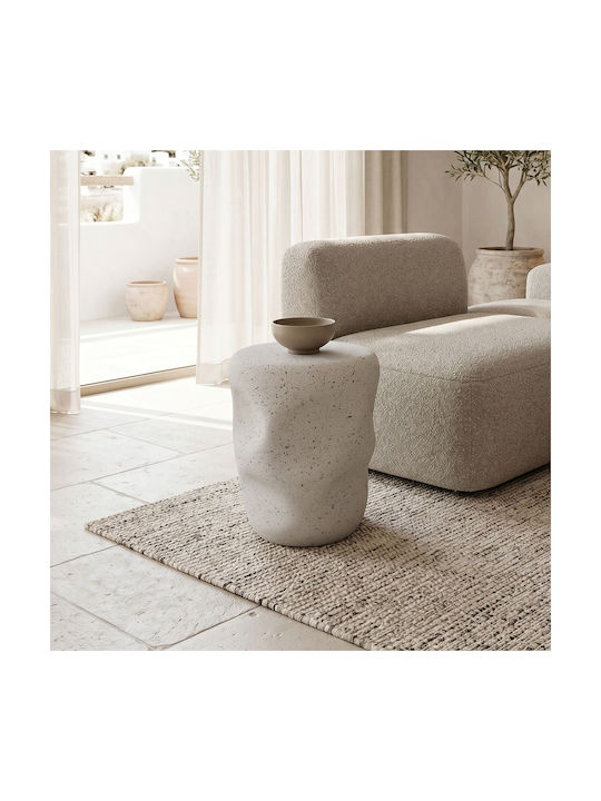 Living Room Ceramic Stool Ardin White 39.5x39.5x49.5cm