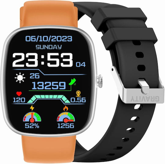 Gravity Gt18-4 Smartwatch Orange Black Strap