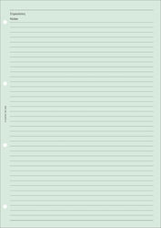 Contax Replacement Organizer Note Sheets Green Ruled A5 3506