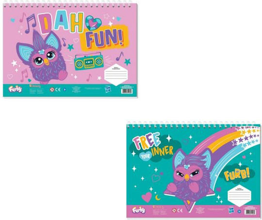 Drawing Pad Furby 23x33 Cm 40 Sheets Stickers & Stencils 2 Designs 1 Piece