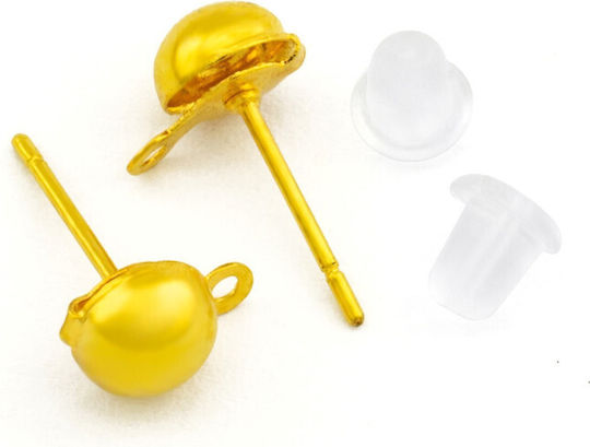 Brass Earring Hook Link 6mm Gold Plated Packaging 60 Pieces