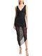 Summer Midi Evening Dress with Tulle Black