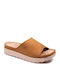 Summer Women's Platform Shoes in Tabac Brown Slipper Style
