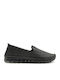 Leather Women's Moccasins In Black Color