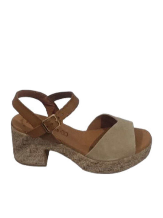 Eva Frutos Sandale Din Piele Bej
