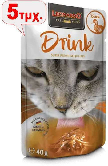 Leonardo Drink Υγρή Τροφή για Γάτες με Πάπια, Βοδινό και Σολομό 5x40gr