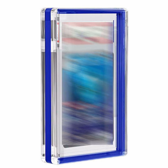 Magnetic Transparent Acrylic Case Bumpered Psa Graded Card Blue Protective Frame Reinforcement – Premium Display Stand