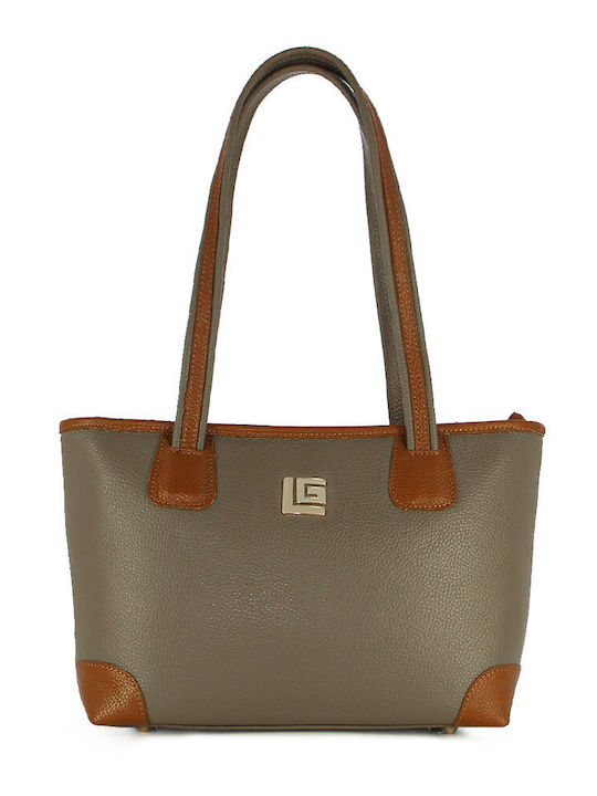 Guy Laroche Дамска Кожена Чанта Тоут За Ръка Taupe