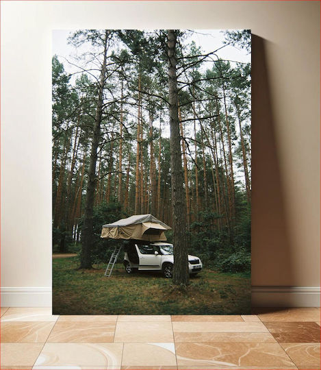 Πίνακας Car Camping In Forest Κάμπινγκ Αυτοκινήτου Στο Δάσος 40x65