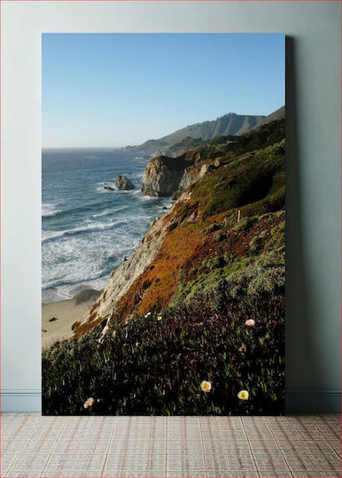 Panou Coastal Cliffs Sea Parakțioi Vráhoi Thálassa 100x150