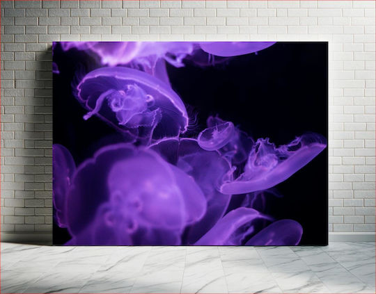 Painting Purple Jellyfish In Sea Purple Jellyfish In The Sea 100x70