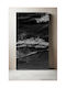 iLovePrints Gemälde Black White Waves Asprómoura Kýmata 70x100