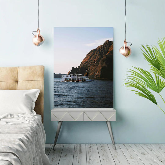 Πίνακας Boat On Sea Near Rocky Mountains Βάρκα Στη Θάλασσα Κοντά Στα Βραχώδη Όρη 115x170