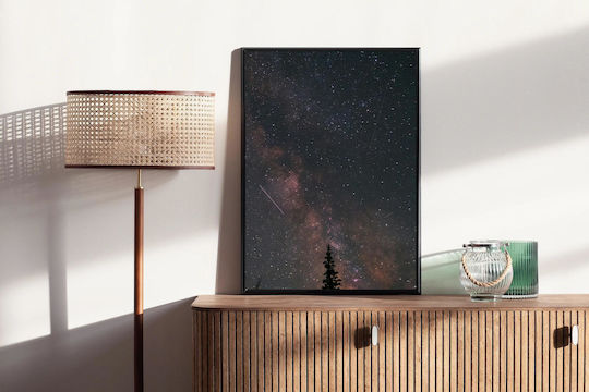 iLovePrints Night Sky Stars Tree Νυχtrlicher Himmel mit Sternen und Bäumen 100x150
