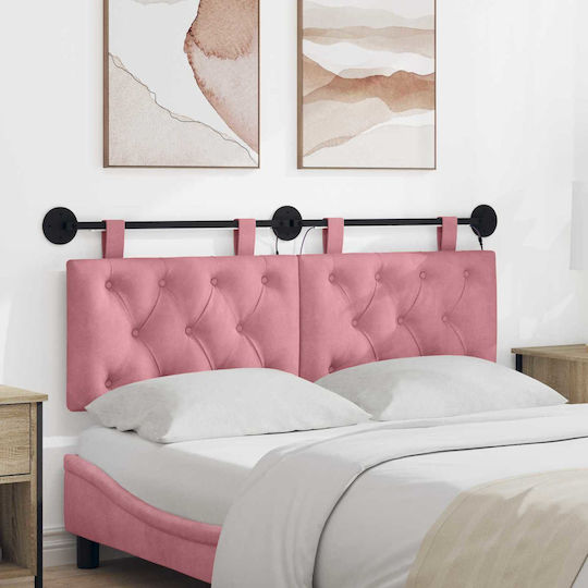vidaXL Fabric Pink Bed Headboard Pillow 150x55cm