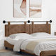 vidaXL Leather Brown Bed Headboard Pillow 190x55cm