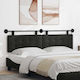 vidaXL Leather Bed Headboard Pillow Black 170x55cm