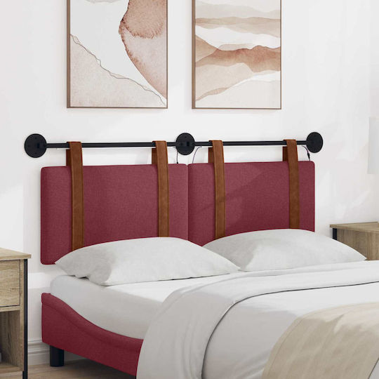 vidaXL Wooden Red Bed Headboard Pillow 150x55cm