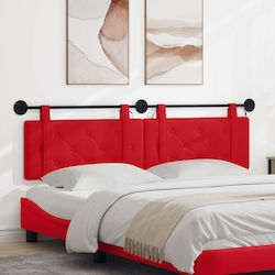 vidaXL LED Pillow for Headboard in Red Faux Lea...
