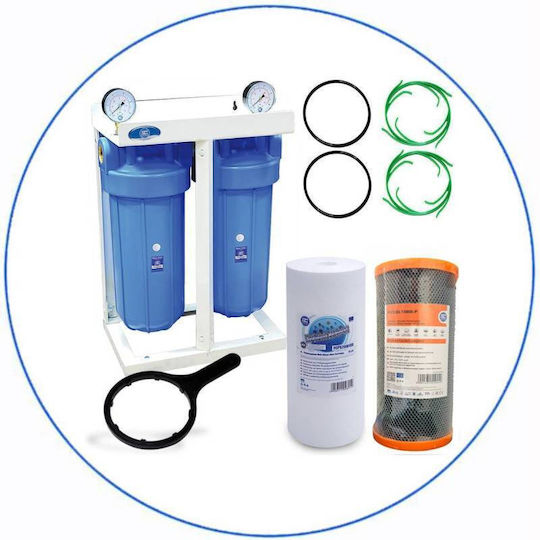 Aqua Filter Big Blue Water Filter Device Double Central Supply 1'' Cross Section BBF220