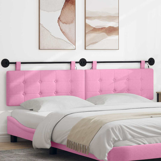 vidaXL Stoff-Kopfstütze für Betten Rosa 210x55cm