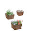 Relaxdays Set of 3 Beige Flower Pots
