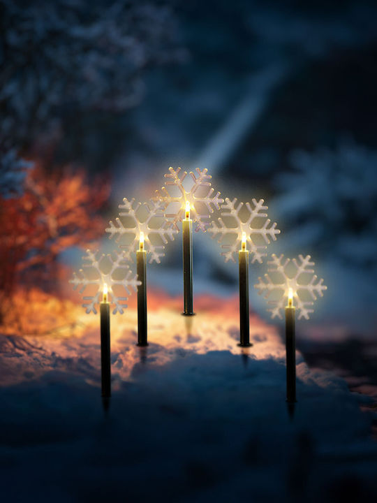 Christmas Light Set 5 Led Ice Crystal Model 34.5 Cm Warm White Light 3 X Aa
