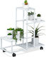 Relaxdays Поставка За Саксия Бяла 60.5x61.5x26см
