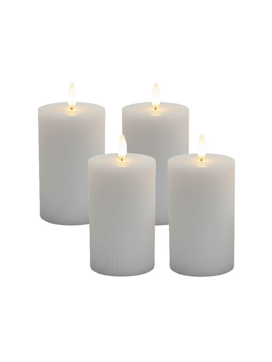 Relaxdays Lămpi Decorative Pentru Masă LED Lumânare 4 Buc 13x7.5 cm