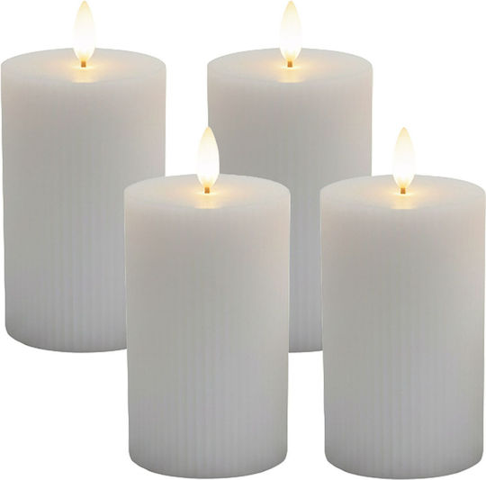 Relaxdays Decorative Table Lamp LED Candle 4pcs 13x7.5cm