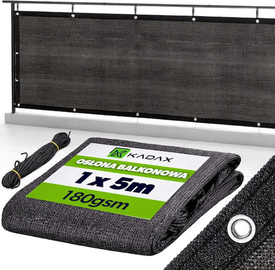 Kadax Δίχτυ / Πανί Σκίασης Μαύρο 1x5m 180gr/m²
