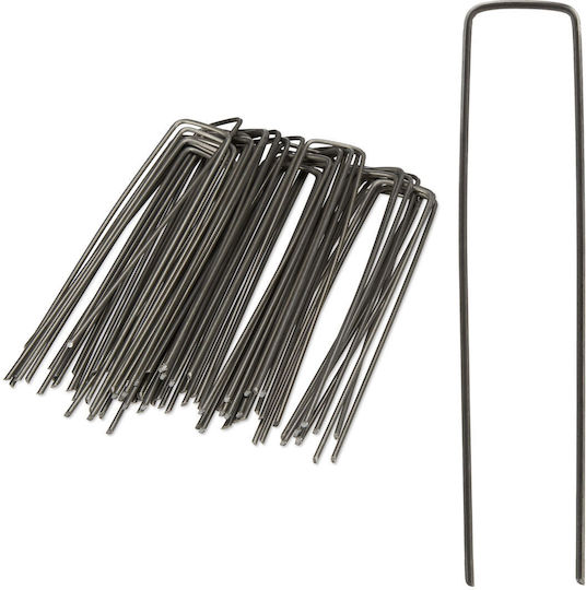 Relaxdays Set 50 Cuie De Fixare Antracit 15x0.2x2.5 Cm