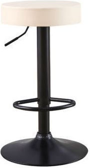Taburet de Bar Tapițat cu Piele Ecologică Stella Bej 38.5x38.5x64 cm