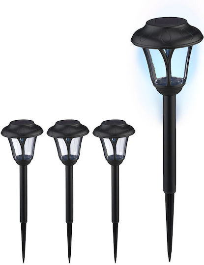 Relaxdays Set 4 Lampi Solare Felinare IP65