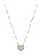 Rubini Necklace with Heart Design in 9 K Gold with Zircon