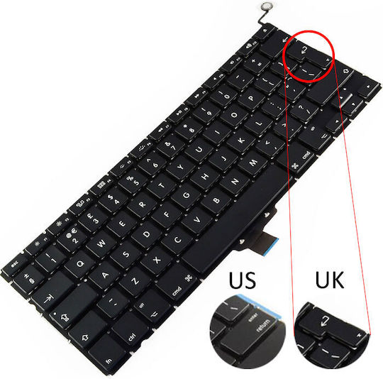 Apple Tastatură Laptop Macbook Pro A1278 Retroiluminat Layout Engleză (UK)