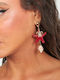 Dangle Earrings Starfish Red