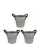 Relaxdays Vaze Pentru Plante Gri 12.5x14x14cm 3 Buc