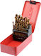 Sthor Set 25 HSS Titanium Drills with Cylindrical Shank for Metal