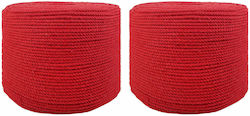 Vidaxl Σχοινί 2 Pcs Κόκκινο Βαμβάκι
