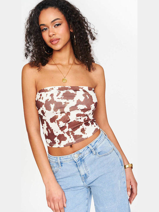 Γυναικείο Crop Top Animal Print Καφε