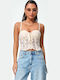 Women's Blouse Corset Top Beige