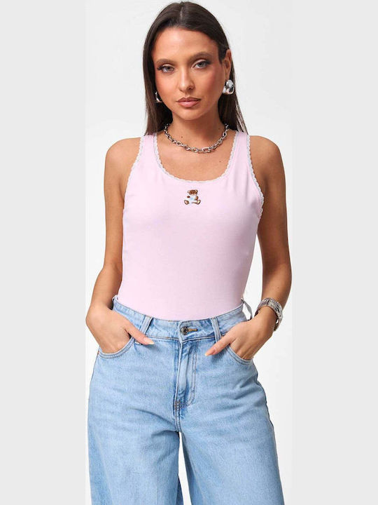 Decoro Women's Blouse with Lace Pink