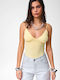 Damen Bluse mit Spaghetti-Träger Gelbe