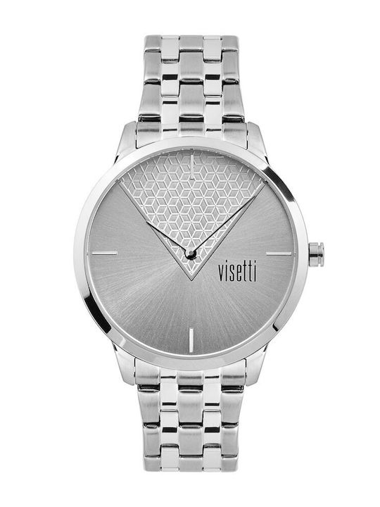 Visetti Womens Watch 38mm Battery with Silver Metal Bracelet