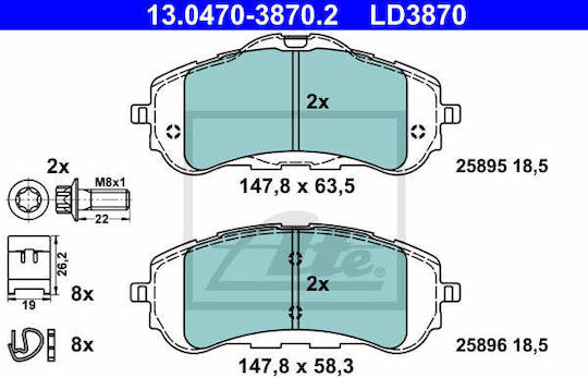 Set Plăcuțe de Frână Disc Frână 13.0470-3870.2